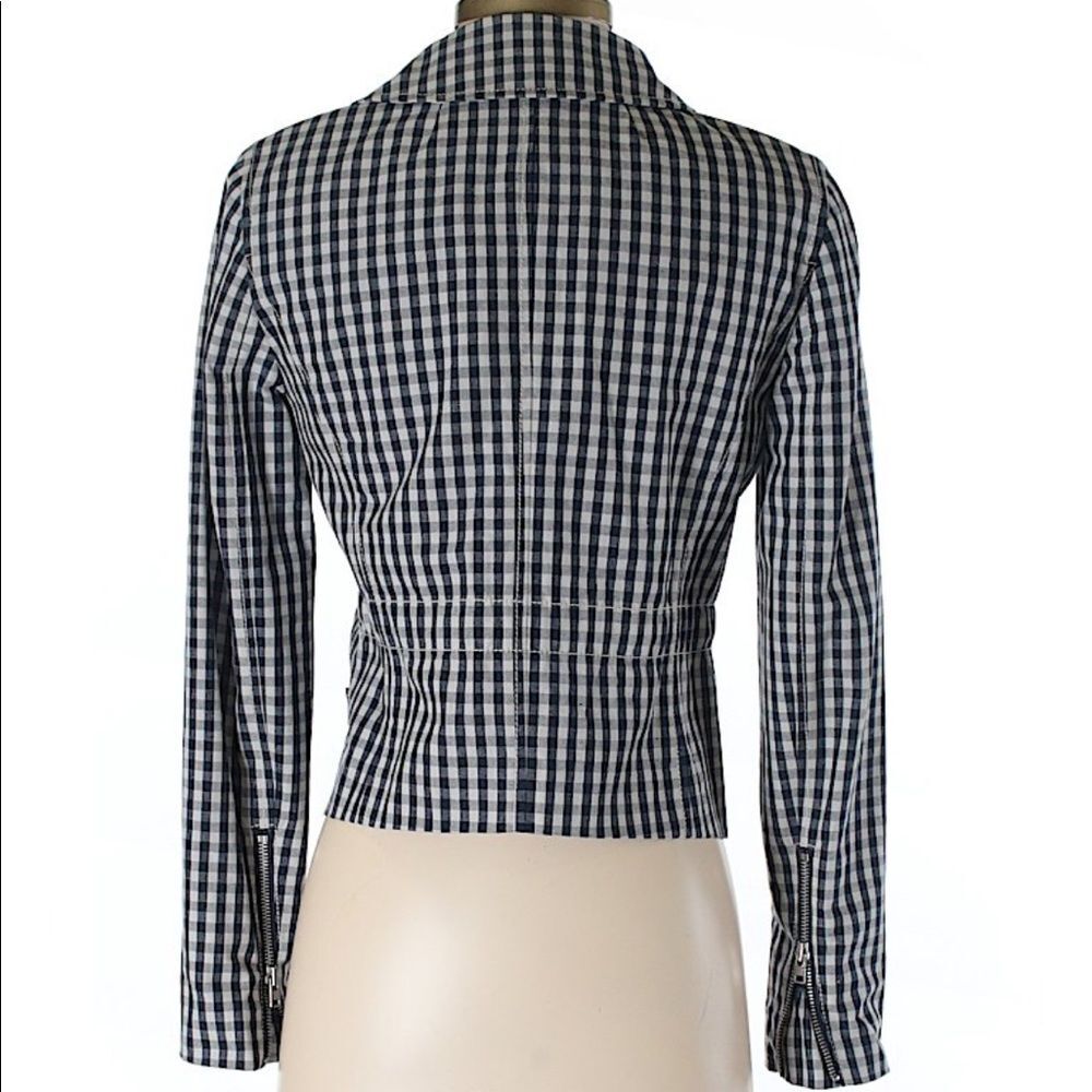 J. Crew Motorcycle jacket in gingham - Picture 7 of 8